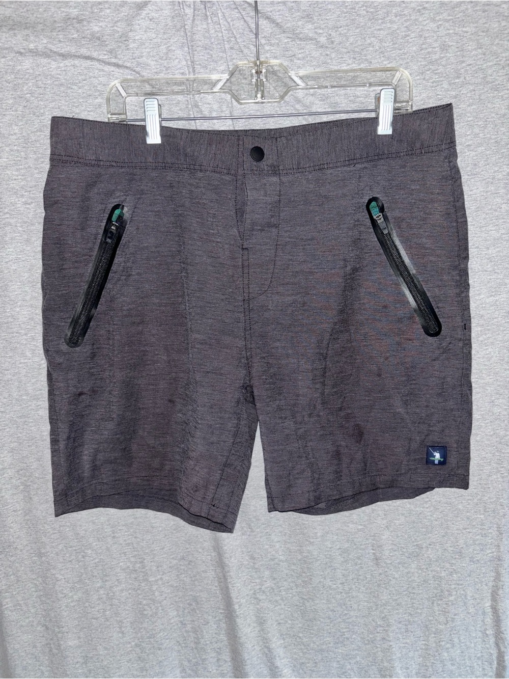 William Murray Men's Charcoal Gray Golf Athletic Zip Pocket Shorts